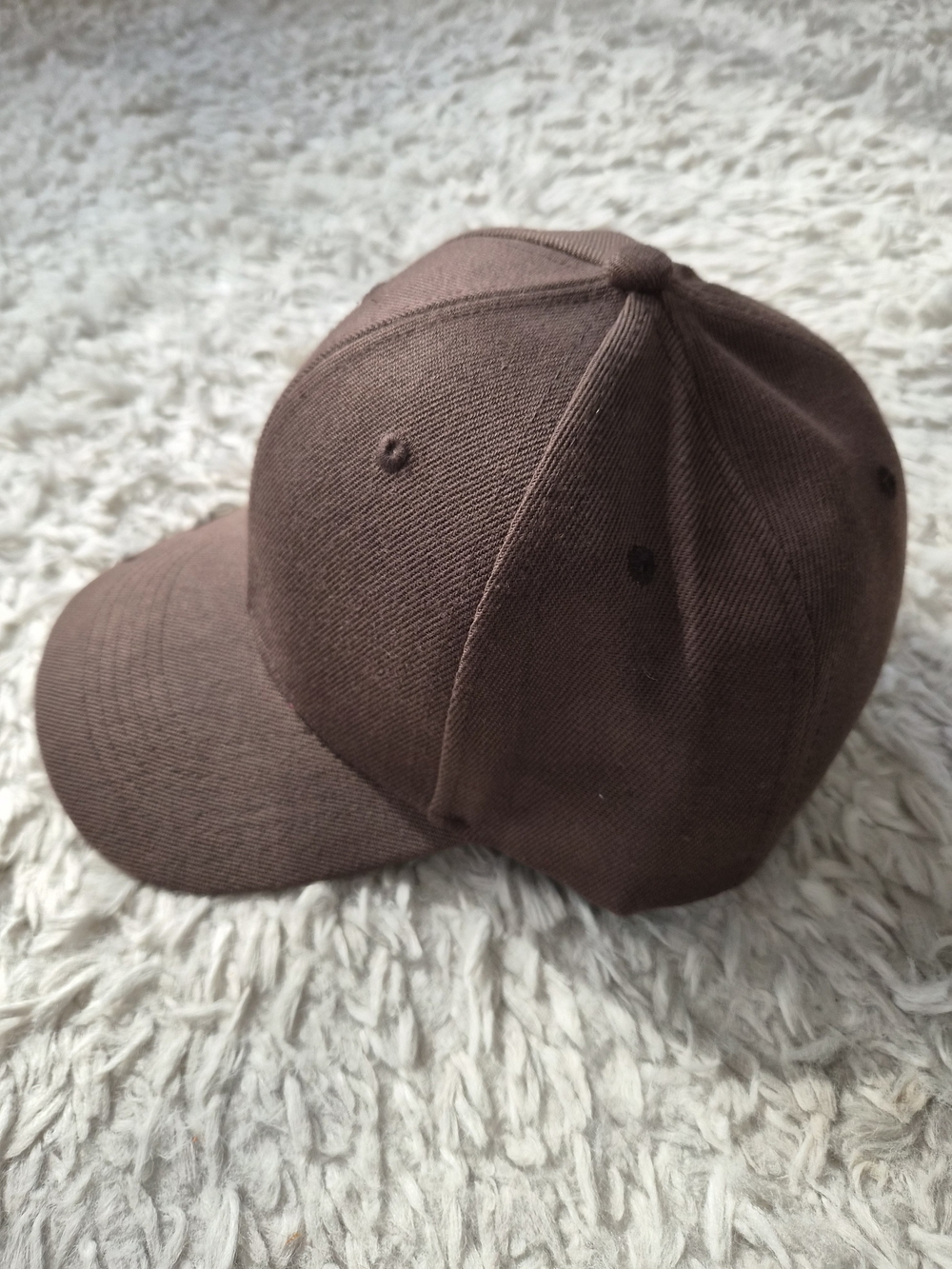 Minimalist Chocolate Brown Blank Baseball Cap Hat - Picture 4 of 11